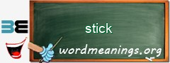 WordMeaning blackboard for stick